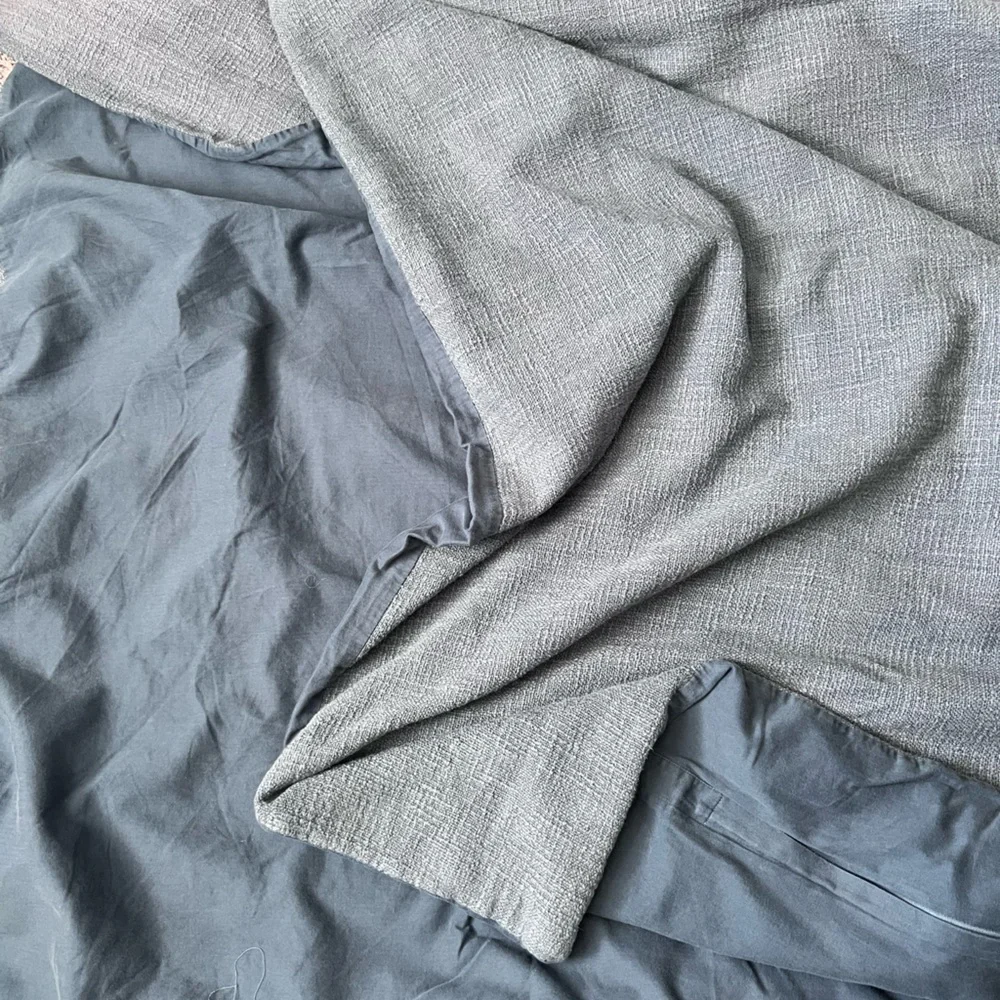 Crate&Barrel Lindstrom Nightfall Navy Blue Duvet Cover and Hemp shams